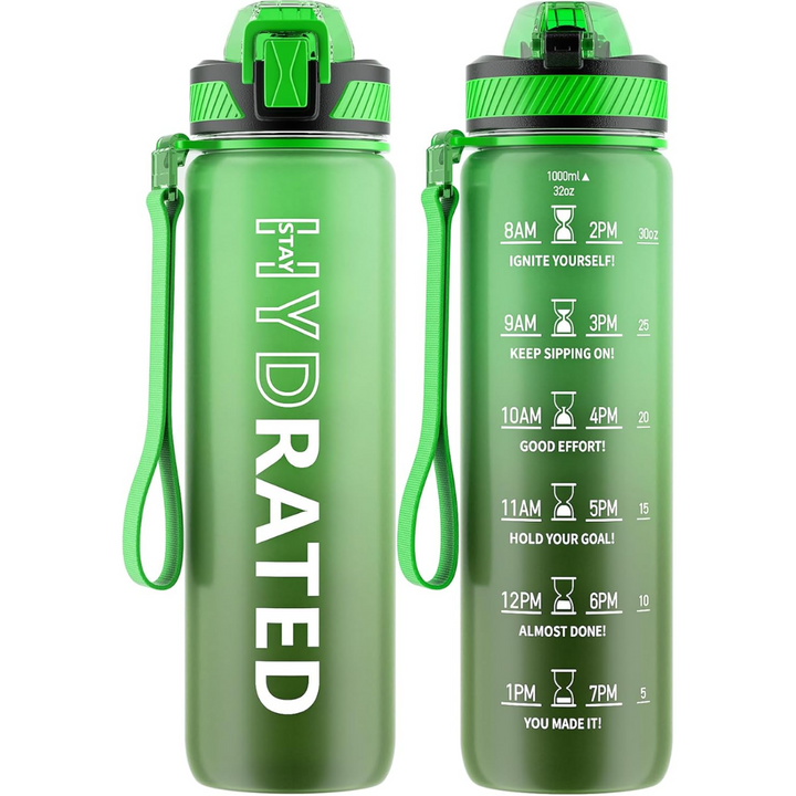 Lisslune | Motivational Leak-proof Bottle with Straw - Sports Bottle