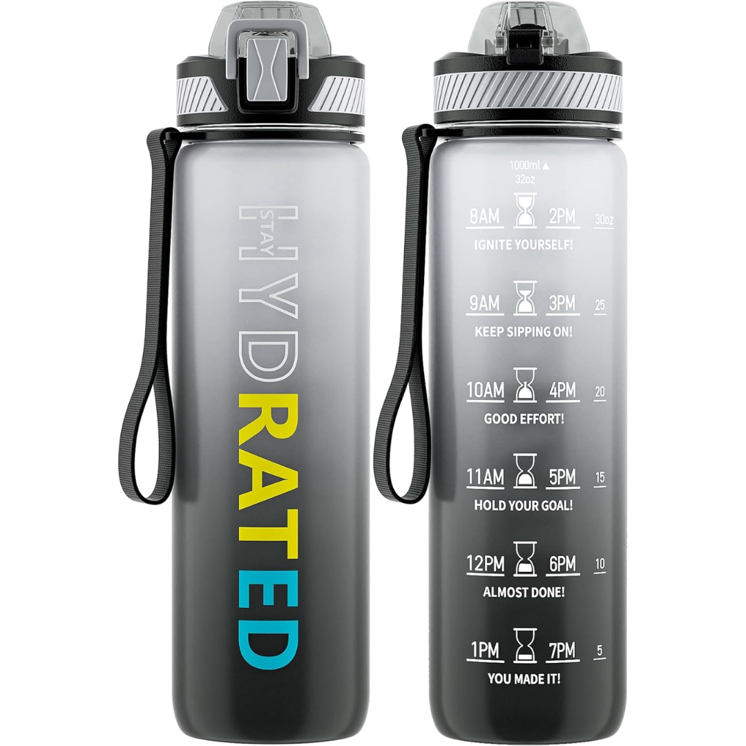 Lisslune | Motivational Leak-proof Bottle with Straw - Sports Bottle