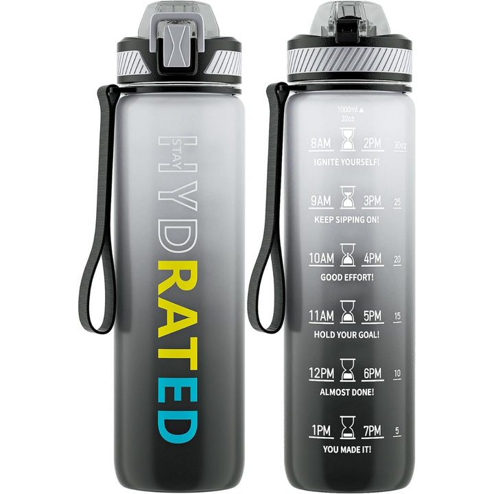 Lisslune | Motivational Leak-proof Bottle with Straw - Sports Bottle