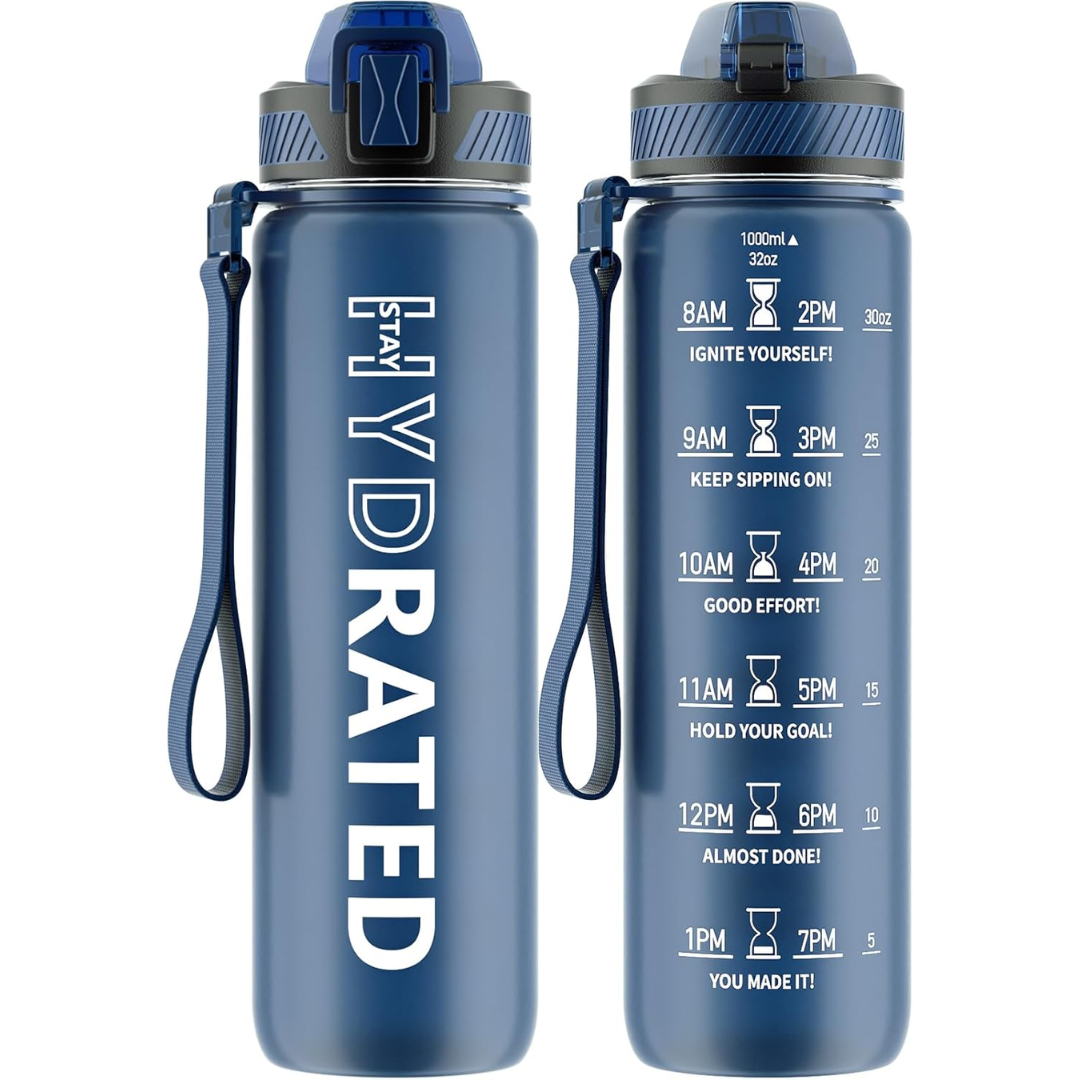 Lisslune | Motivational Leak-proof Bottle with Straw - Sports Bottle