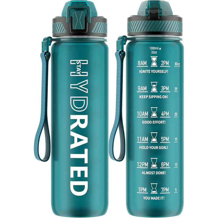 Lisslune | Motivational Leak-proof Bottle with Straw - Sports Bottle