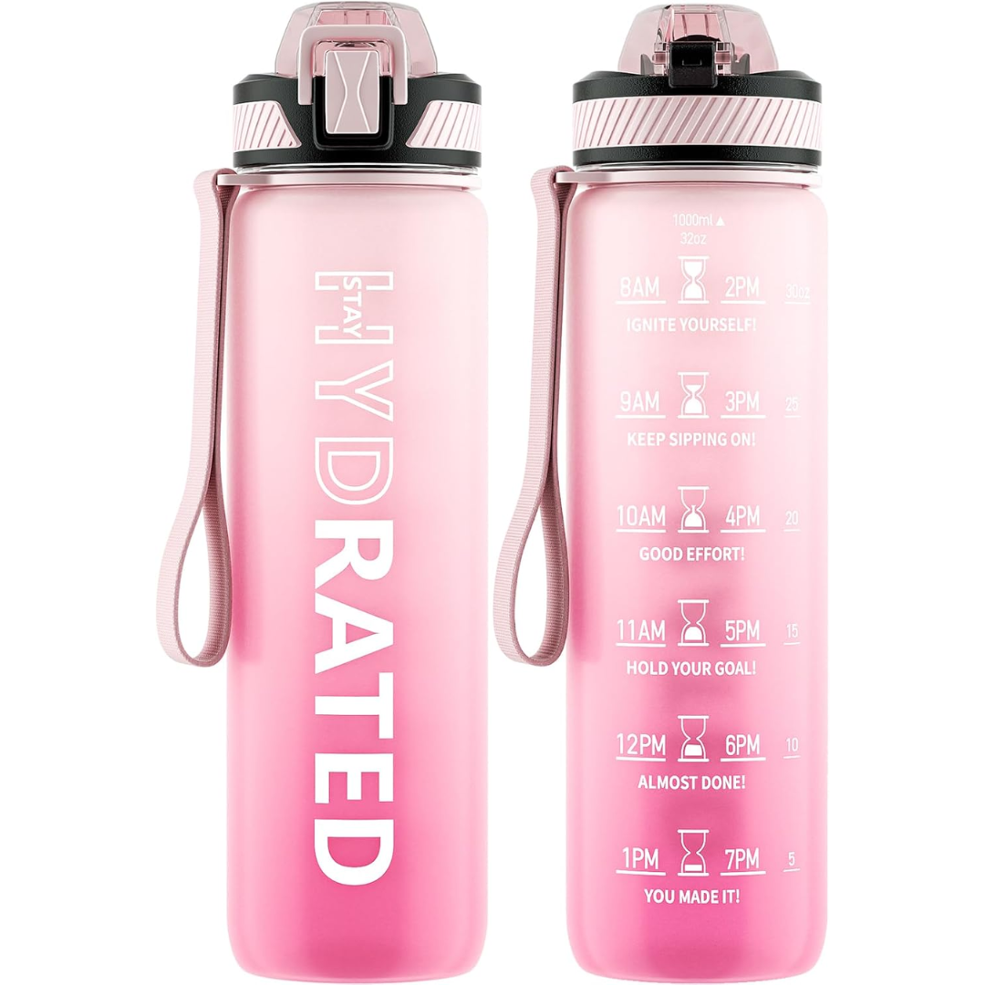Lisslune | Motivational Leak-proof Bottle with Straw - Sports Bottle