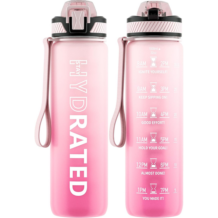 Lisslune | Motivational Leak-proof Bottle with Straw - Sports Bottle