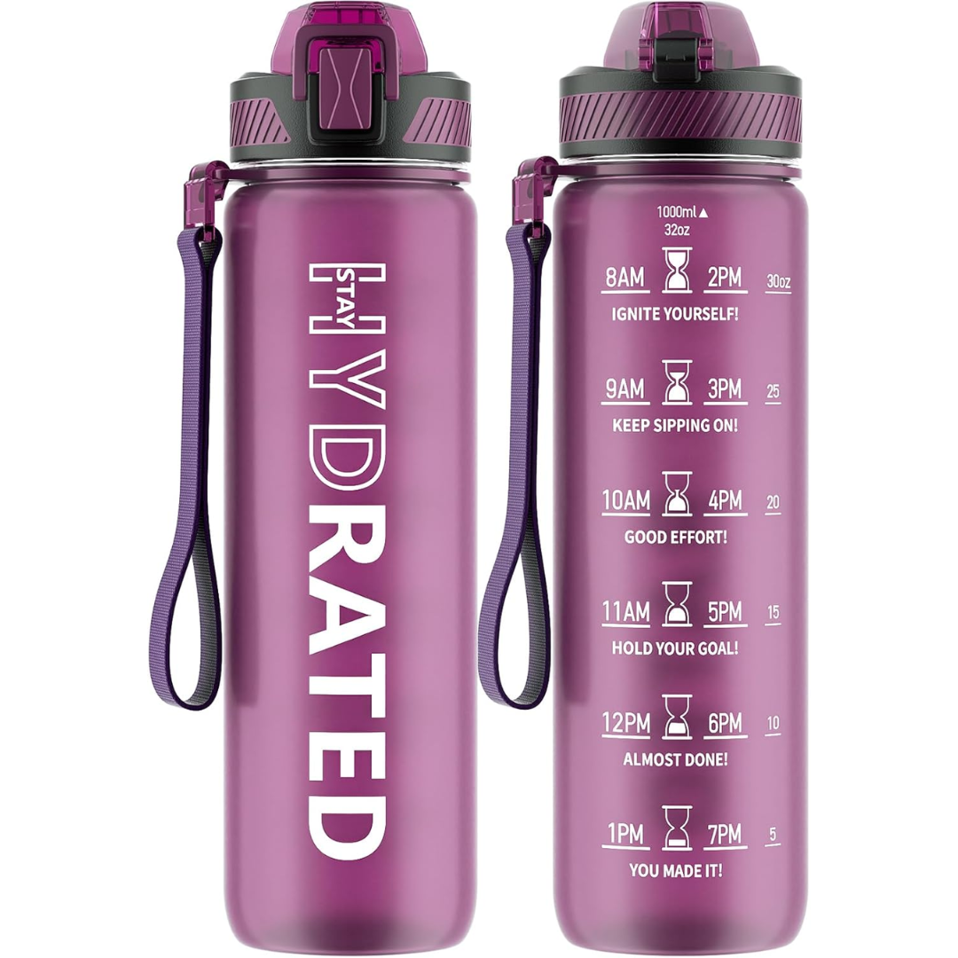 Lisslune | Motivational Leak-proof Bottle with Straw - Sports Bottle