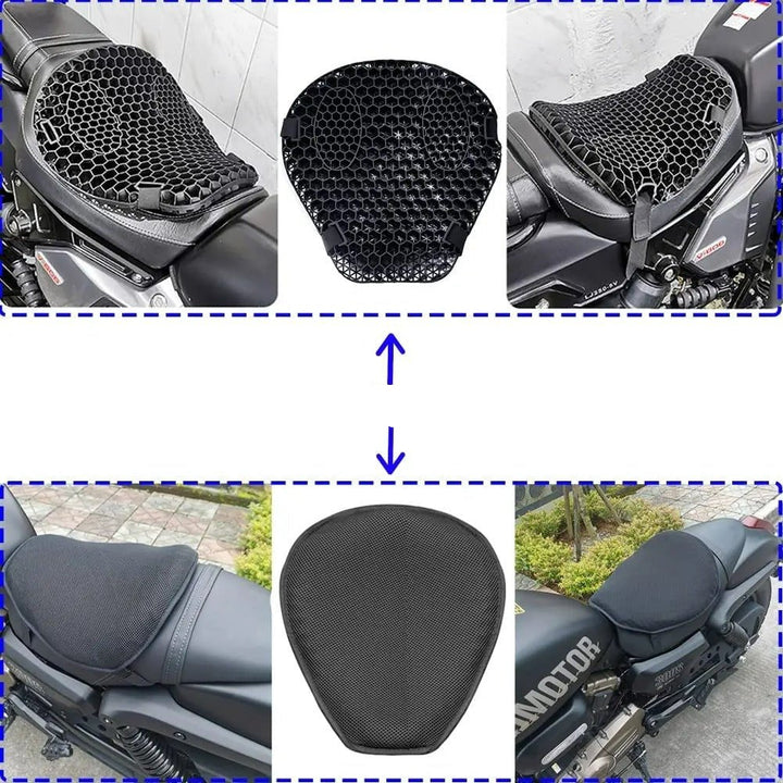 Lisslune | HoneyRide – 3D Honeycomb Shock-Relief Motorcycle Seat Cushion