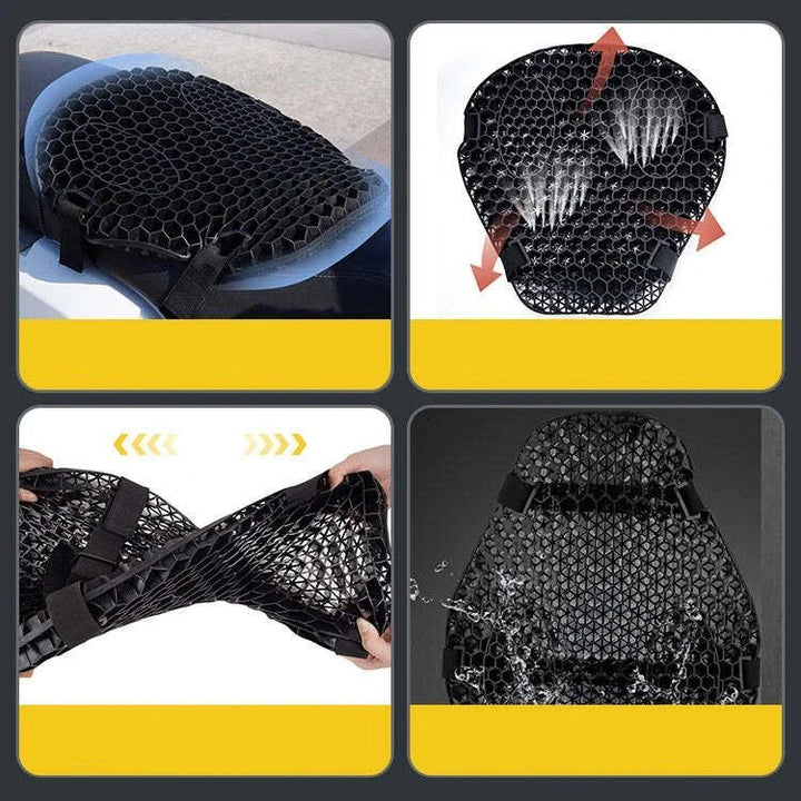 Lisslune | HoneyRide – 3D Honeycomb Shock-Relief Motorcycle Seat Cushion