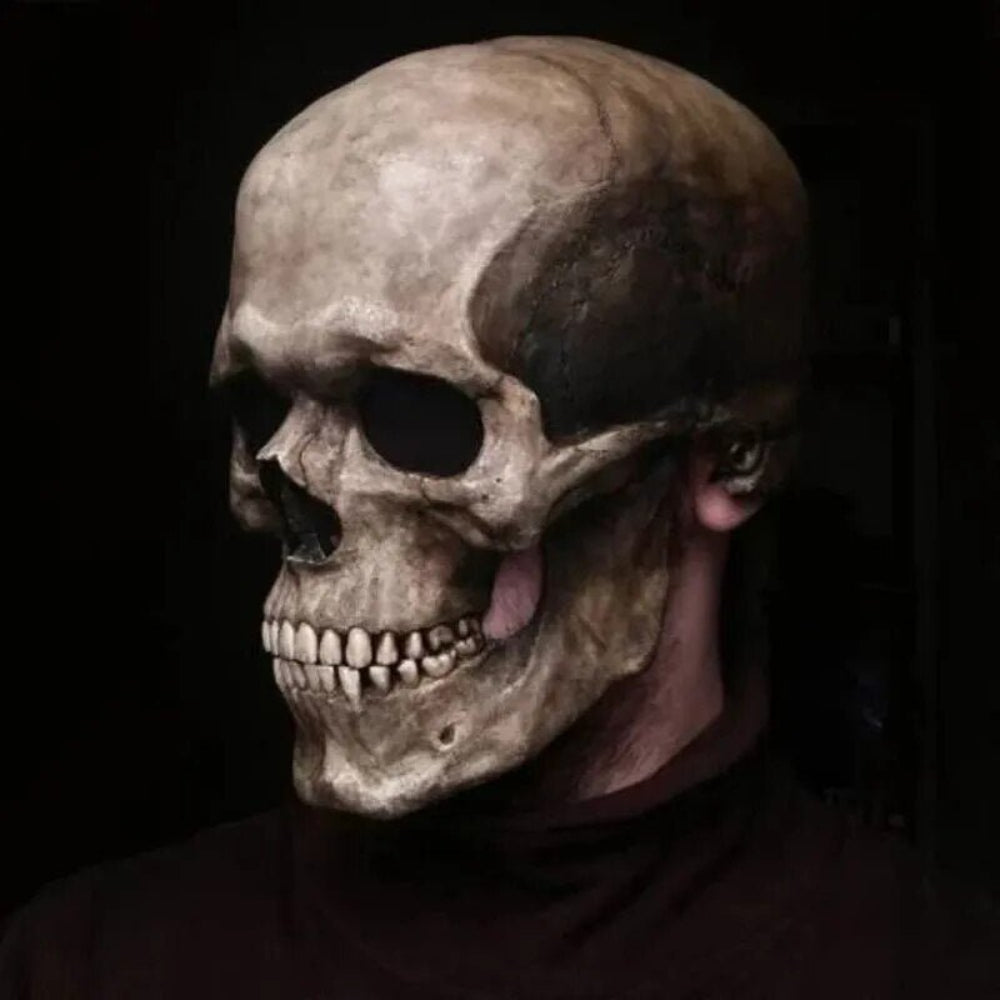 Lisslune | Halloween Skull Mask with Movable Jaw Full Head Latex