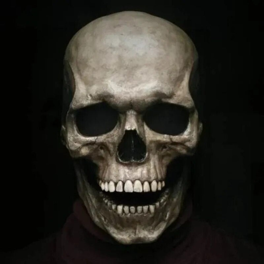 Lisslune | Halloween Skull Mask with Movable Jaw Full Head Latex