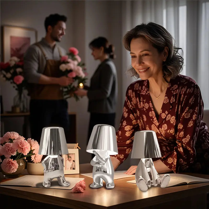 Lisslune | 5 Brothers Wireless Table Lamp – Rechargeable LED Designer Lamp with Dimmable Light (Warm White)