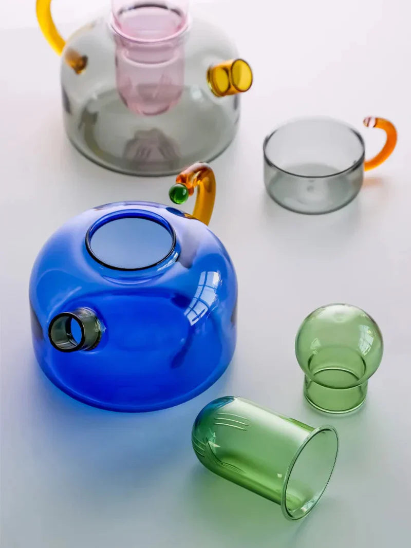 Lisslune | Color Bloom Glass Teapot & Cup Set