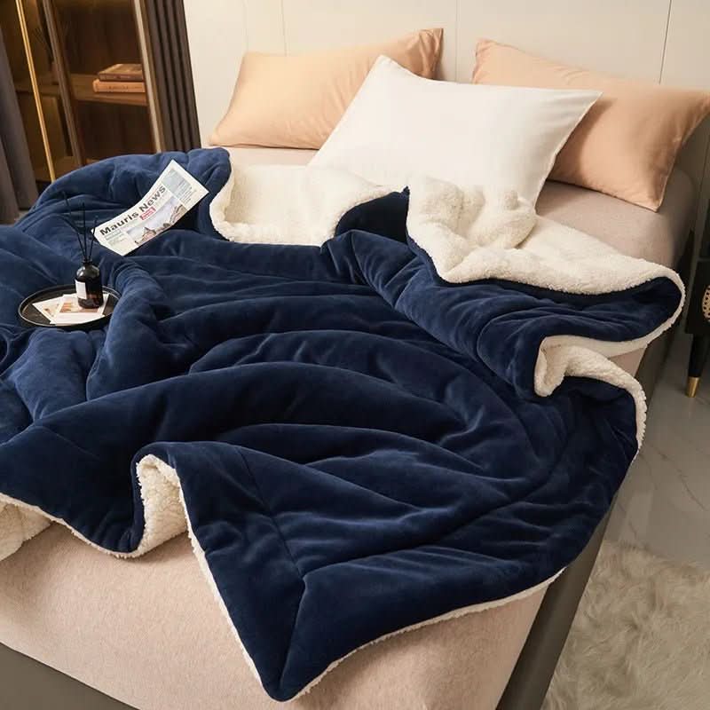 Lisslune | Reversible Sherpa Fleece Blanket for Bed and Sofa