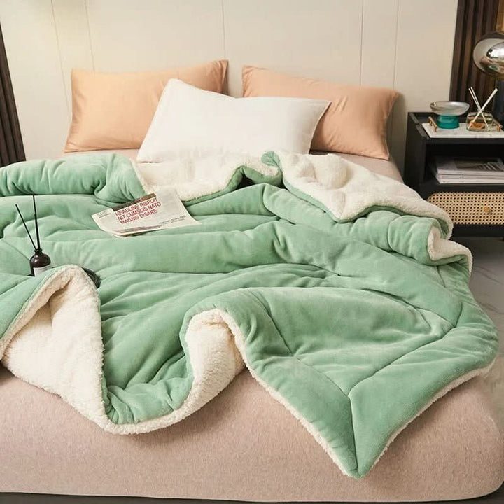 Lisslune | Reversible Sherpa Fleece Blanket for Bed and Sofa