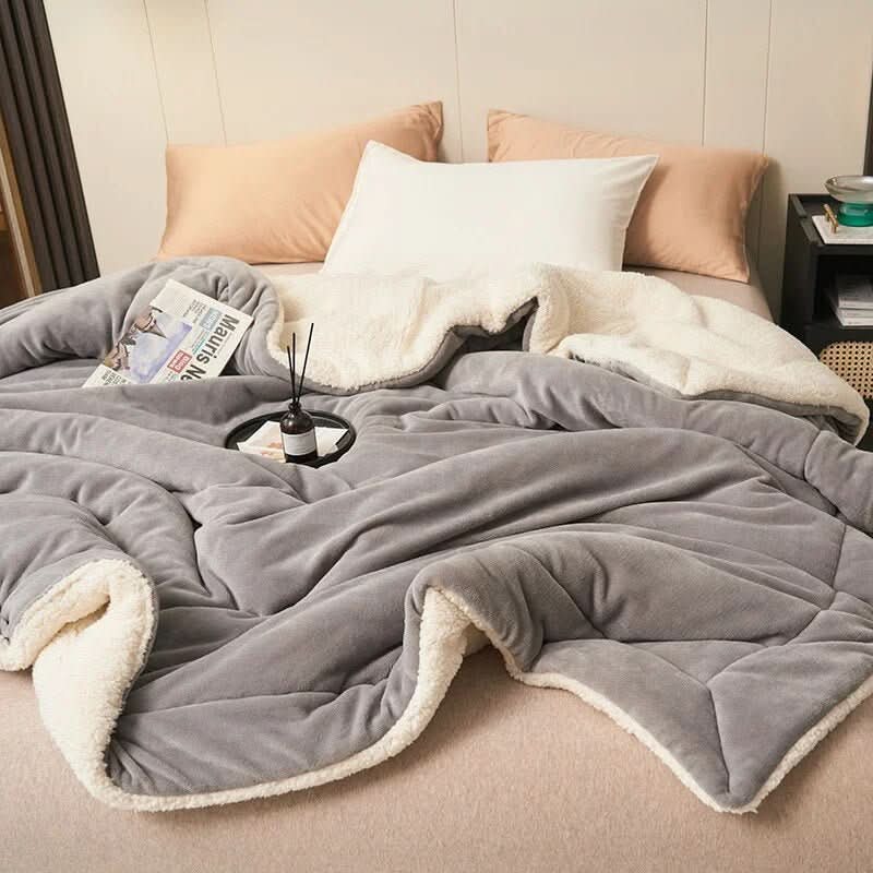 Lisslune | Reversible Sherpa Fleece Blanket for Bed and Sofa