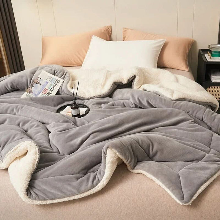 Lisslune | Reversible Sherpa Fleece Blanket for Bed and Sofa