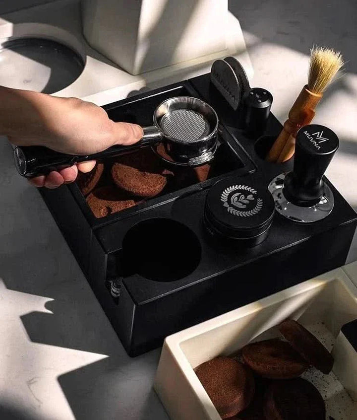 Lisslune | Multifunctional Coffee Tamping Station – Adjustable Knock Box