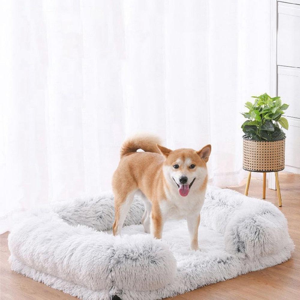Lisslune | Luxury Fluffy Dog Bed with Washable Cover – Gray