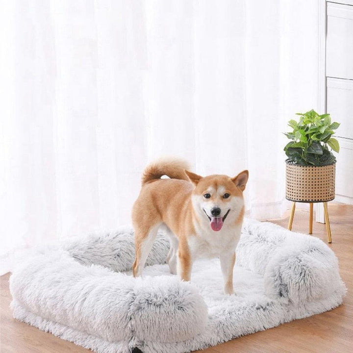 Lisslune | Luxury Fluffy Dog Bed with Washable Cover – Gray