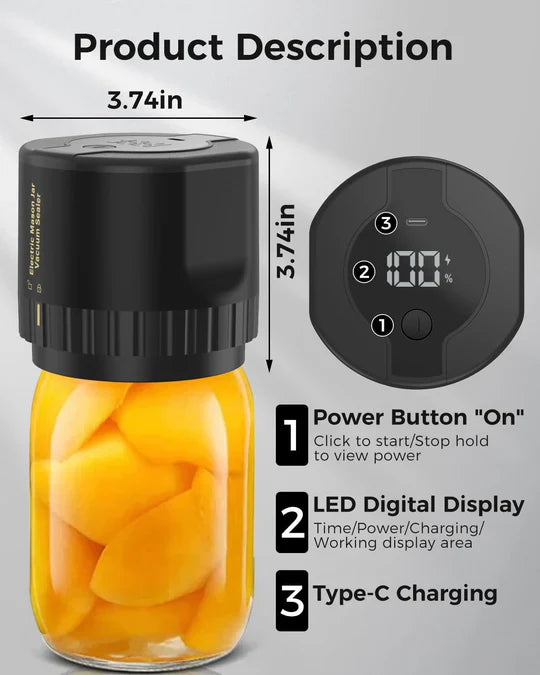 Lisslune | Electric Mason Jar Vacuum Sealer Kit