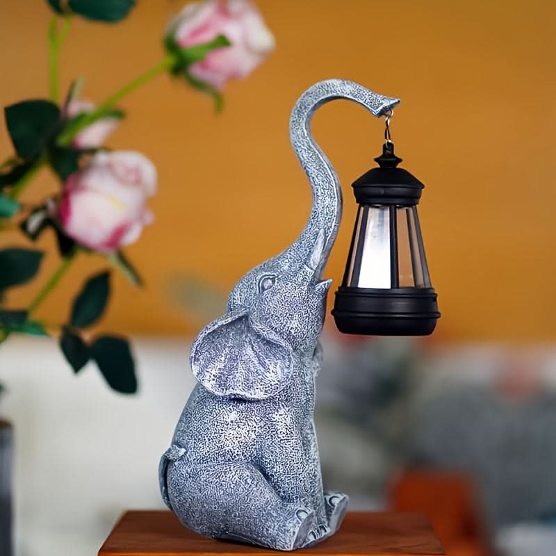 Lisslune | Solar Elephant Garden Lamp – Warm Ambient Light