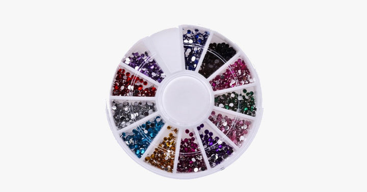 Lisslune | 2400 pieces of rhinestones for nail art manicure in 12 color wheel