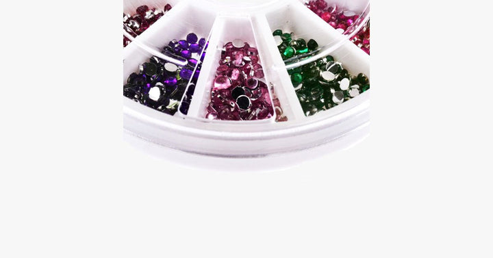 Lisslune | 2400 pieces of rhinestones for nail art manicure in 12 color wheel
