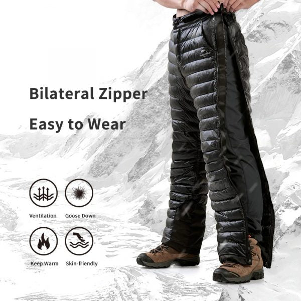 Lisslune | Premium Outdoor Thermal Goose Down Trousers – Waterproof & Windproof Winter Pants for Hiking, Camping & Skiing
