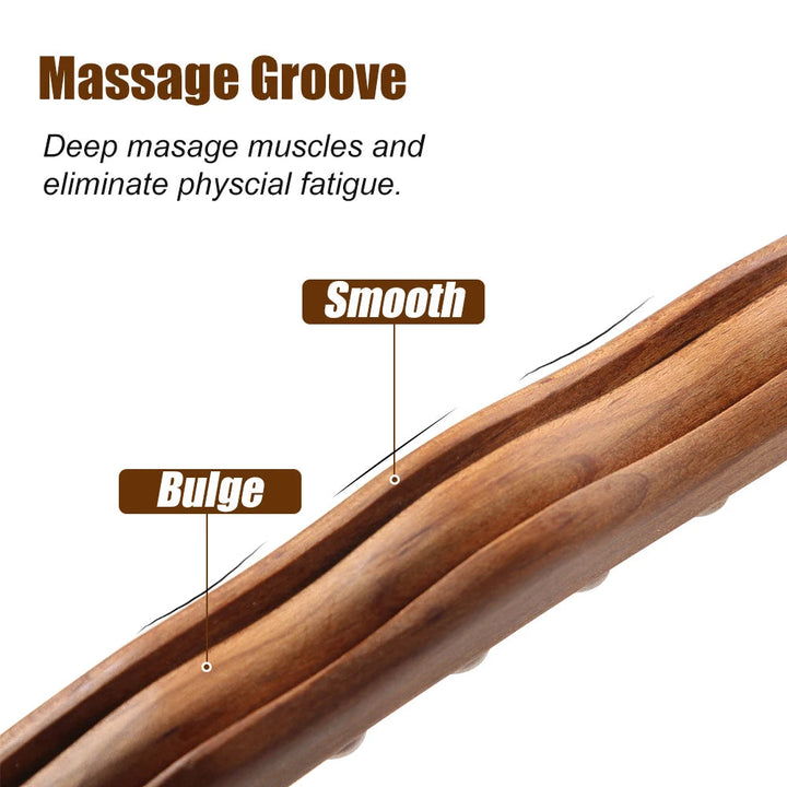 Lisslune | WoodRelax Gua Sha Massage Stick – 60 cm Massage Tool Made of Natural Wood for Deep Muscle Relaxation