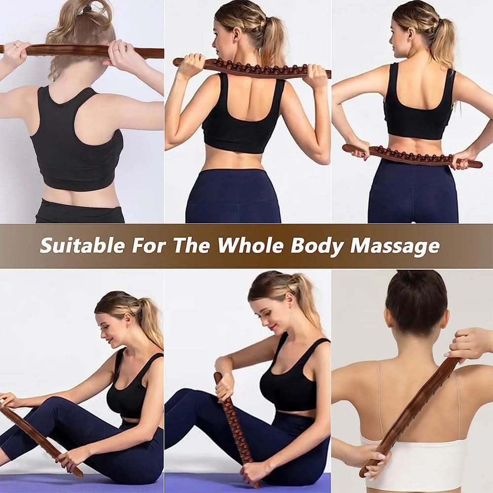 Lisslune | WoodEase Pro – Gua Sha Massage Stick made of Wood for Muscle Relaxation (60 cm)