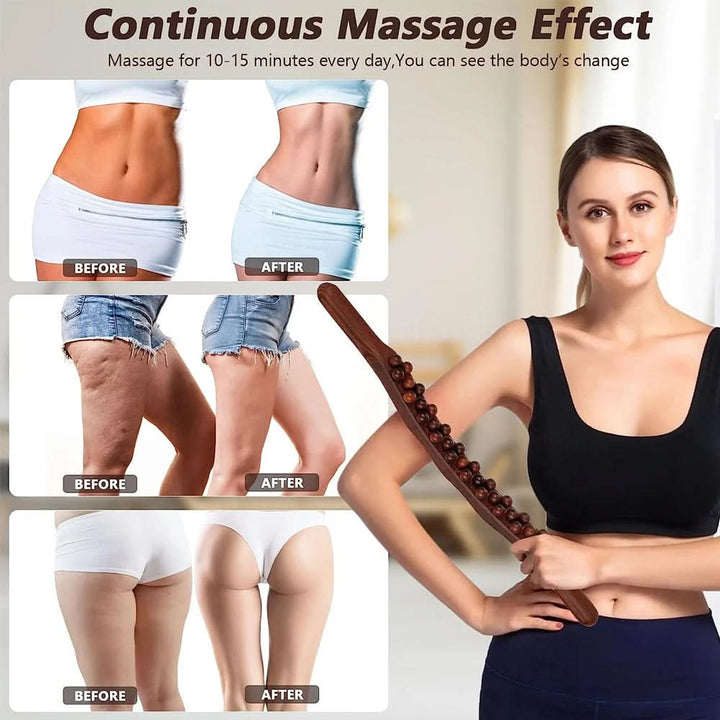 Lisslune | WoodEase Pro – Gua Sha Massage Stick made of Wood for Muscle Relaxation (60 cm)