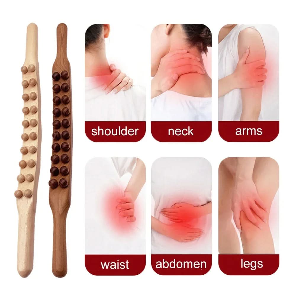Lisslune | WoodEase Pro – Gua Sha Massage Stick made of Wood for Muscle Relaxation (60 cm)