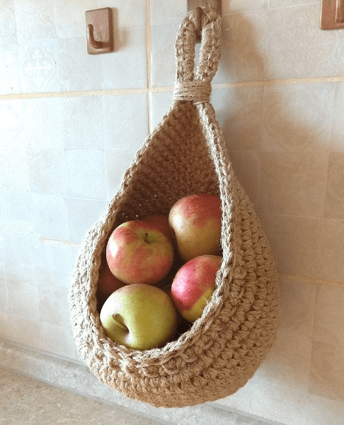 Lisslune | Nestoria – Hanging jute basket for kitchen storage