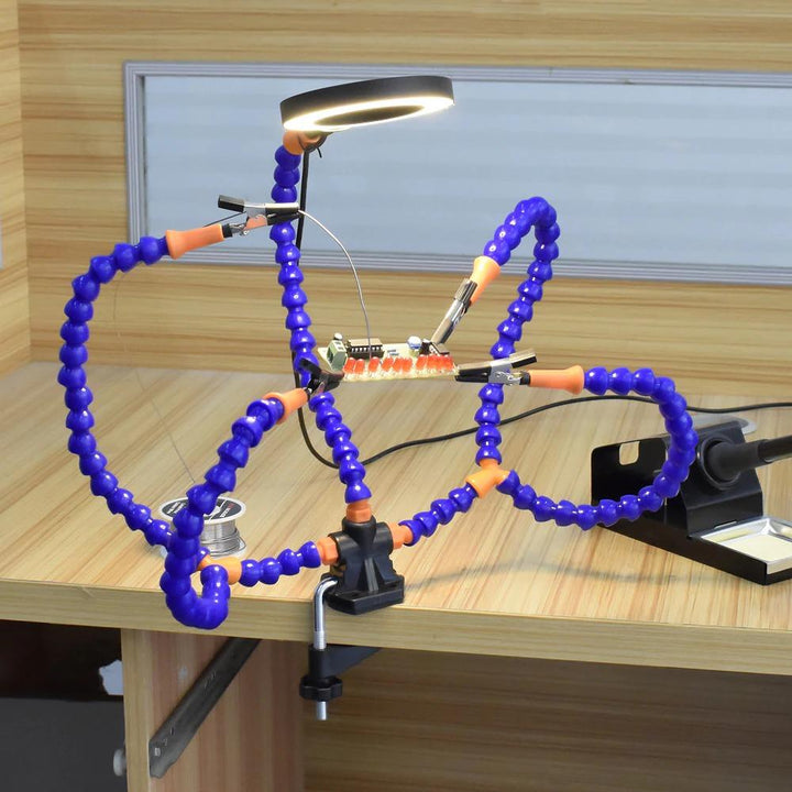 Lisslune | Table Clamp Magnifying Light with Holders for Cell/Cam