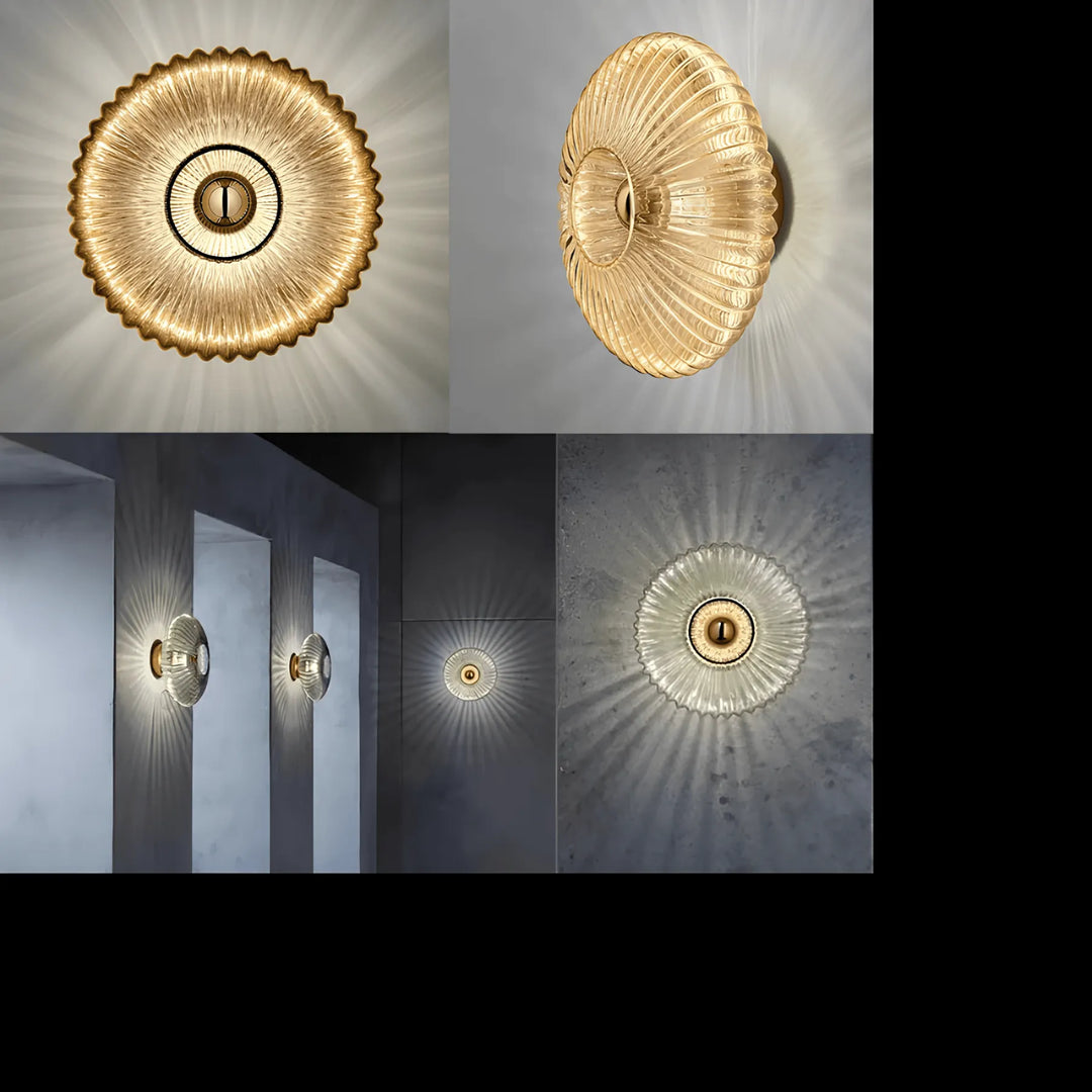 Lisslune | – Glass with wavy light wall lamp