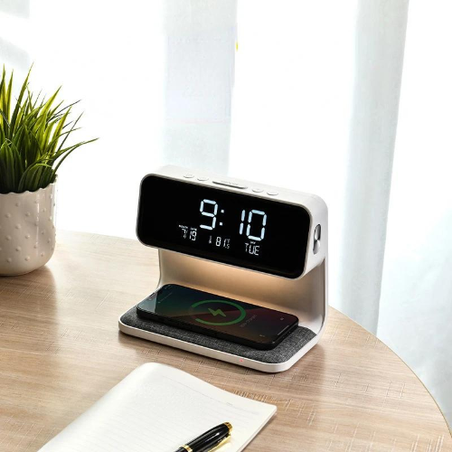 Lisslune | GlowTime LED Alarm Clock with Digital Display & Wireless Fast Charging