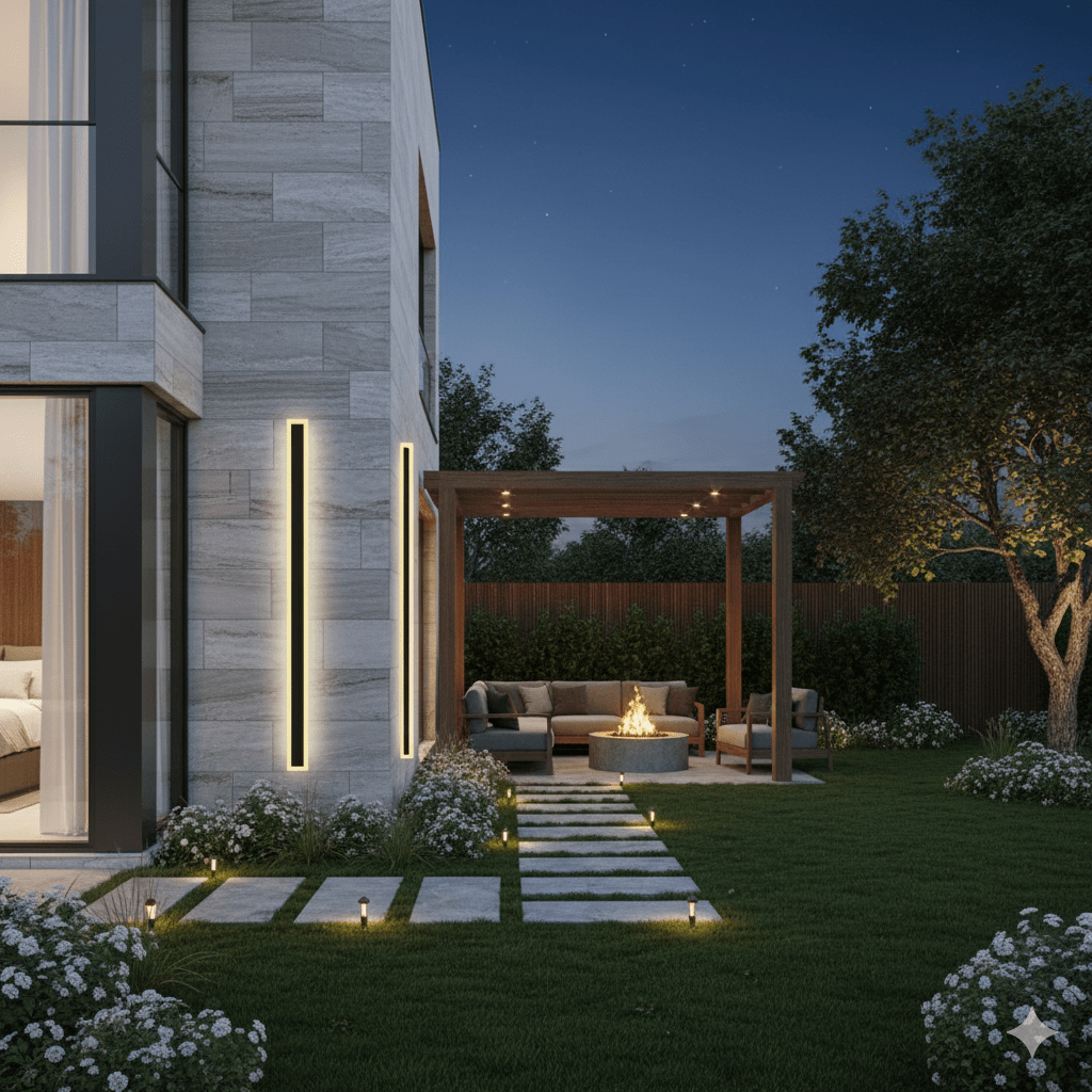 Lisslune | NOCTARA – Elegant Modern Outdoor Wall Light for Garden & Balcony
