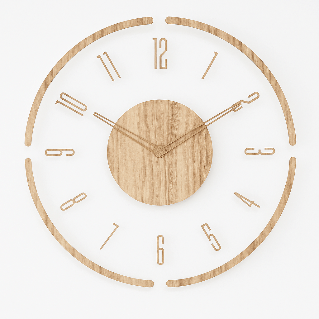 Lisslune | NORDORA – Silent Scandinavian Wall Clock Made of Natural Wood