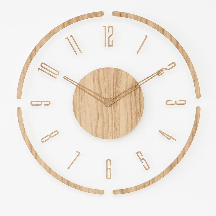 Lisslune | NORDORA – Silent Scandinavian Wall Clock Made of Natural Wood