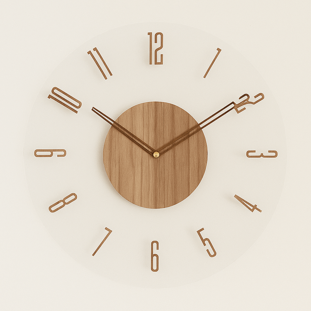 Lisslune | NORDORA – Silent Scandinavian Wall Clock Made of Natural Wood