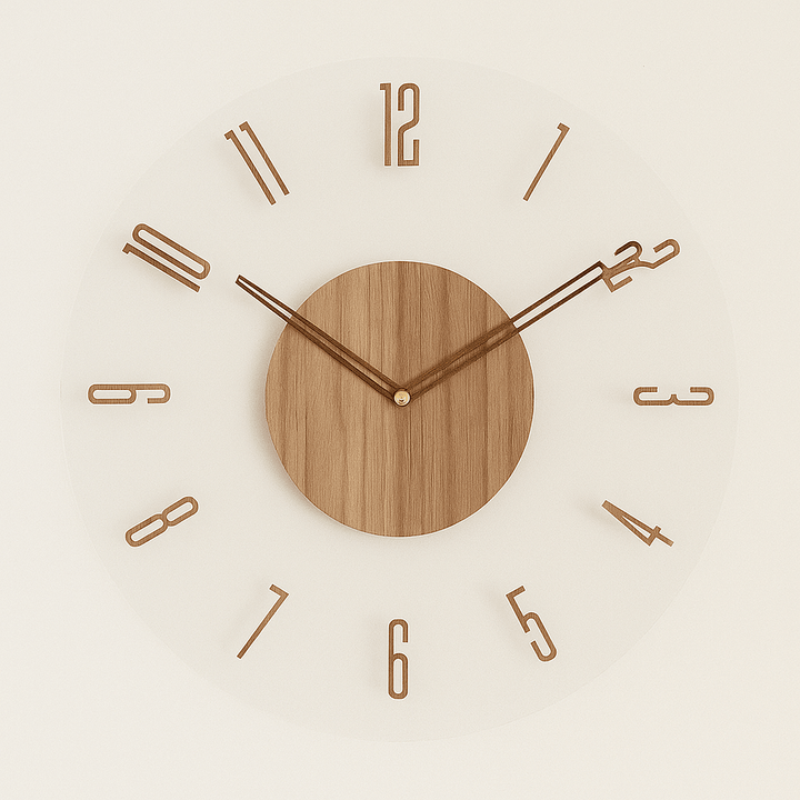 Lisslune | NORDORA – Silent Scandinavian Wall Clock Made of Natural Wood