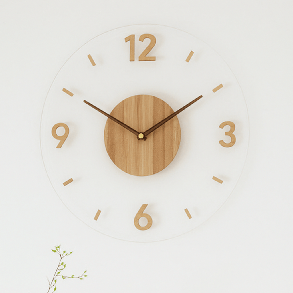 Lisslune | NORDORA – Silent Scandinavian Wall Clock Made of Natural Wood