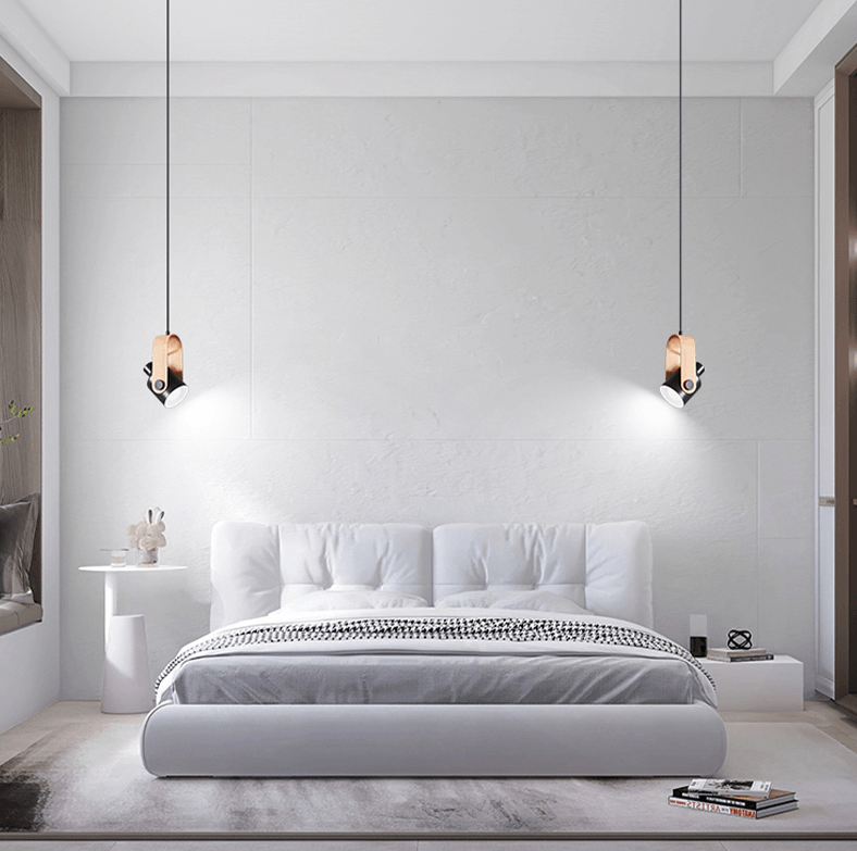 Lisslune | Nordic Wood & Metal Pendant Spotlight – Minimalist Hanging Light