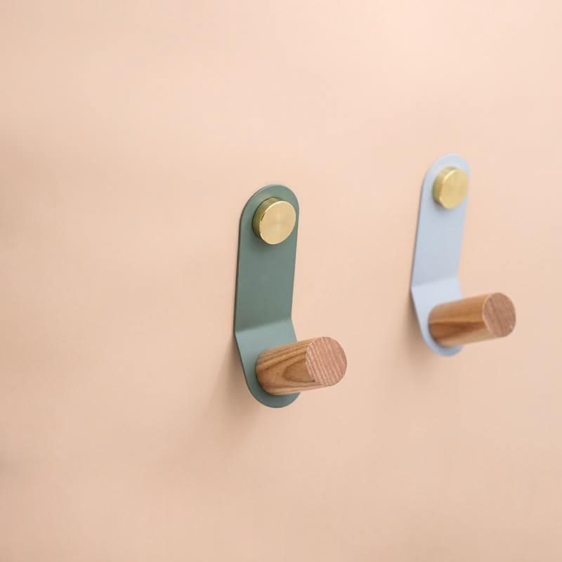 Lisslune | Scandinavian Pastel Wall Hook with Oak & Brass