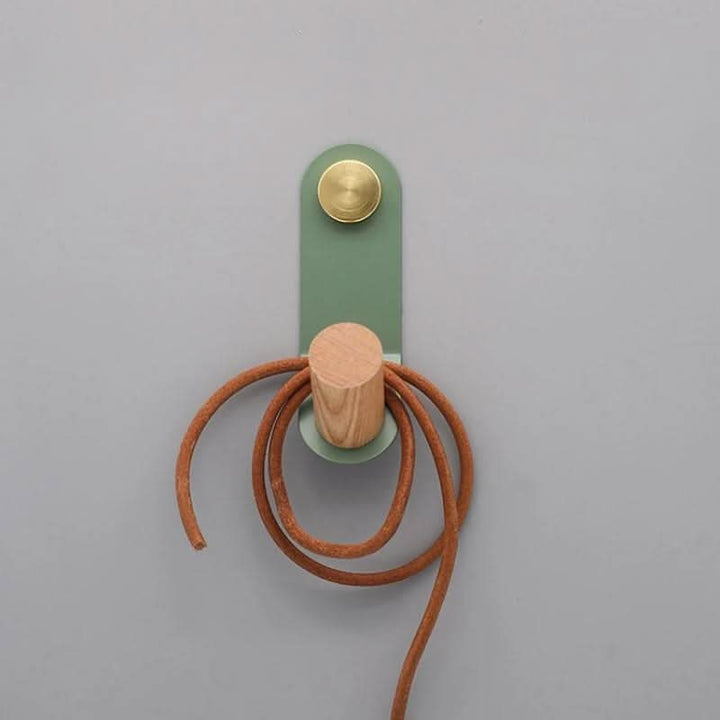 Lisslune | Scandinavian Pastel Wall Hook with Oak & Brass