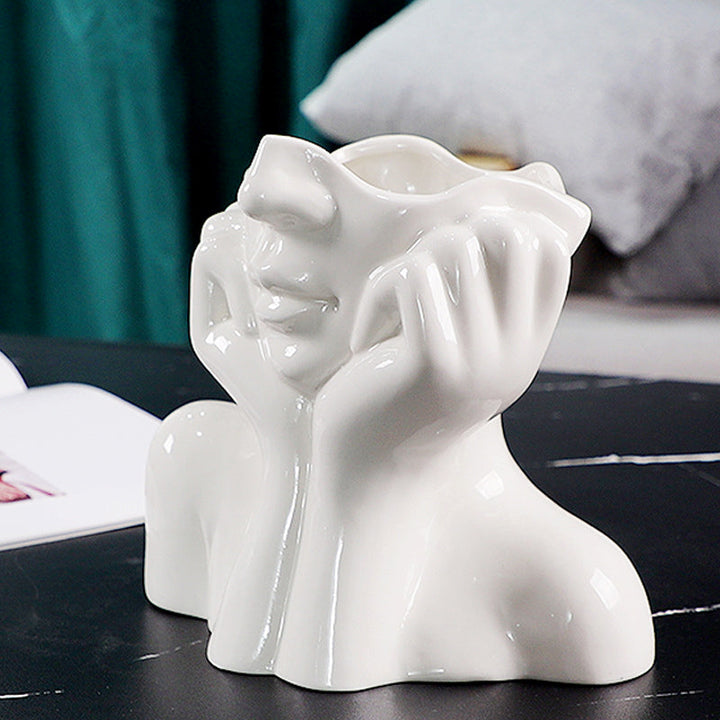Rynx Elegance White Girl Figure Ceramic Vase