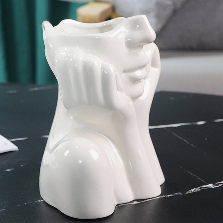 Rynx Elegance White Girl Figure Ceramic Vase