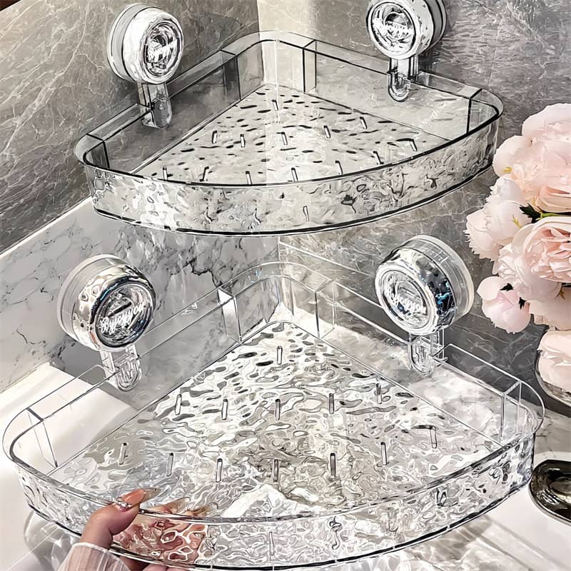 Lisslune | NordicGrip Wall Shelf – No-Drill, Suction Cup Mounted Organizer for Bathroom, Kitchen, and Office