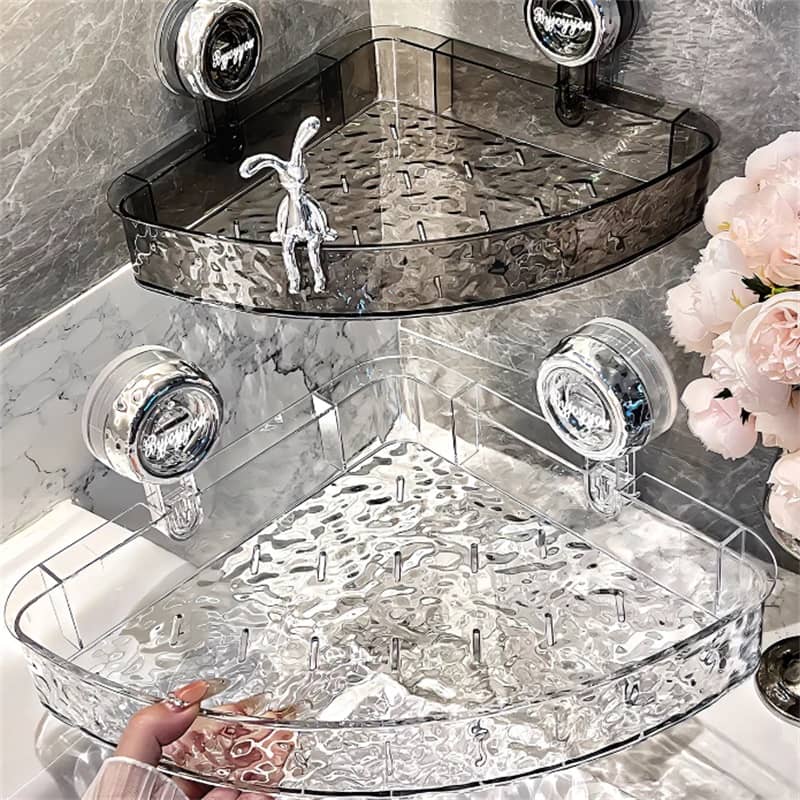 Lisslune | NordicGrip Wall Shelf – No-Drill, Suction Cup Mounted Organizer for Bathroom, Kitchen, and Office
