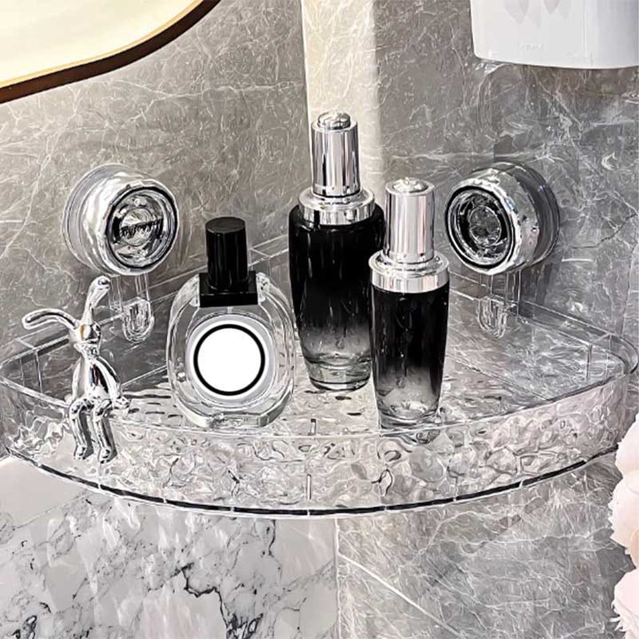 Lisslune | NordicGrip Wall Shelf – No-Drill, Suction Cup Mounted Organizer for Bathroom, Kitchen, and Office