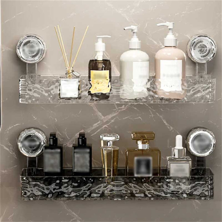 Lisslune | NordicGrip Wall Shelf – No-Drill, Suction Cup Mounted Organizer for Bathroom, Kitchen, and Office