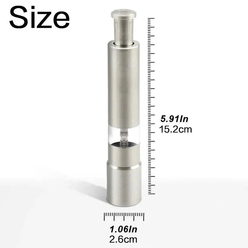 Lisslune | Stylish one-handed stainless steel spice mill with transparent viewing window - Essential kitchen cutter